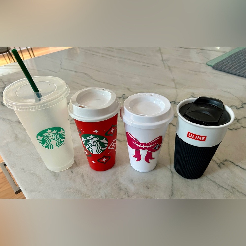 Starbucks and Uline Reusable Cups Set